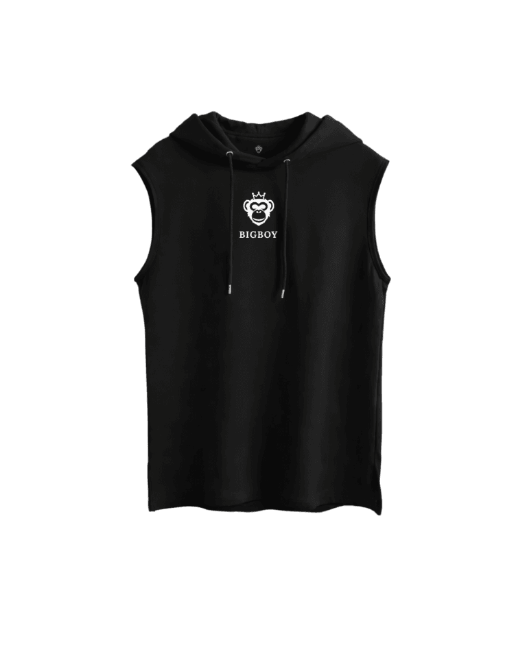 BIGBOY EFIN BIG BLACK SLEEVELESS HOODED SHIRT – PREMIUM SLEEVELESS HOODED SHIRT IN NIGERIA - bigboy9ja.com -